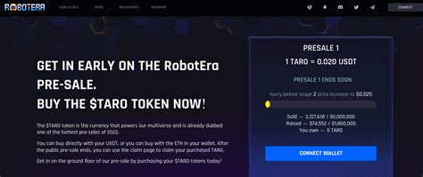 RobotEra (TARO): een populaire munt in de presale in 2022.